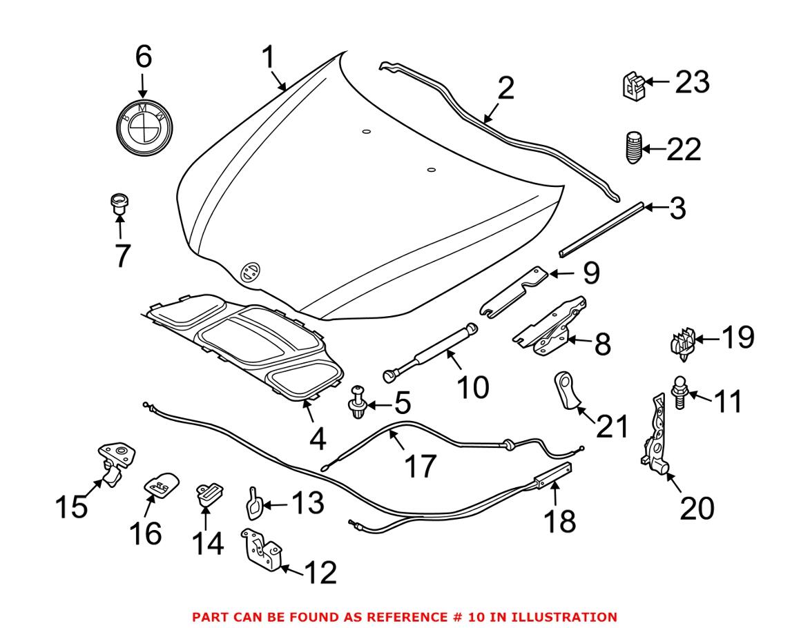 BMW Hood Lift Support 51237070670